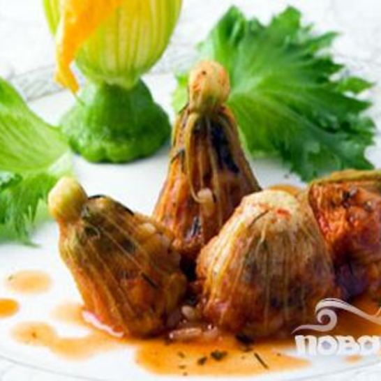 Рецепт фаршированных цветков в цуккини