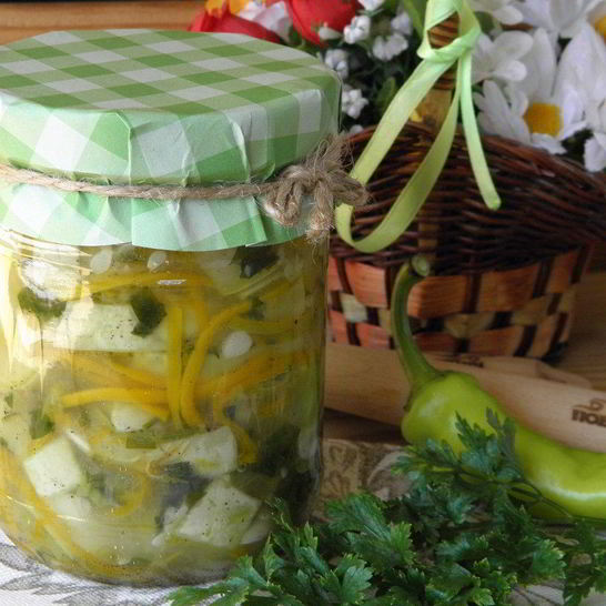 Рецепт кабачков под острым соусом