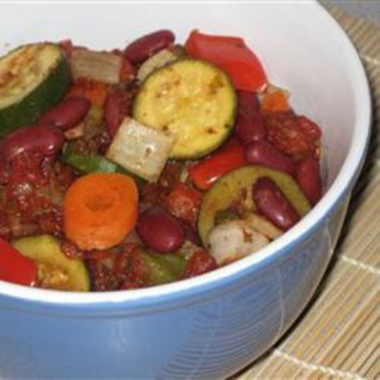 Рецепт кабачков с фасолью и фаршем в мультиварке