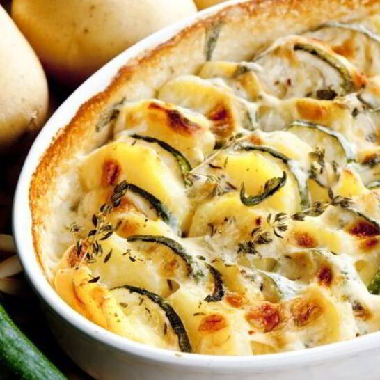 Рецепт кабачков запеченных с картофелем