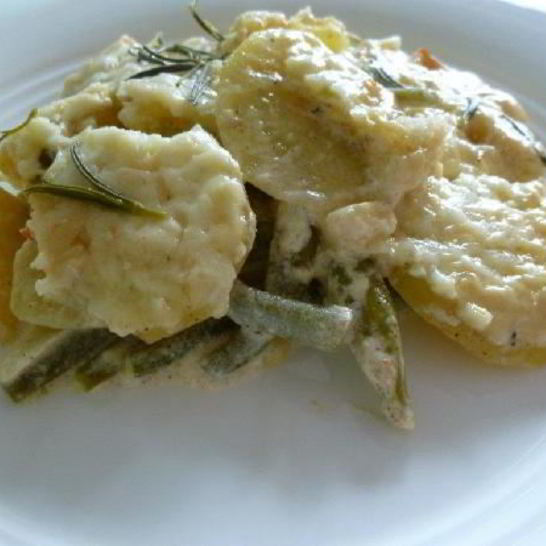 Рецепт картофеля, запеченного с фасолью