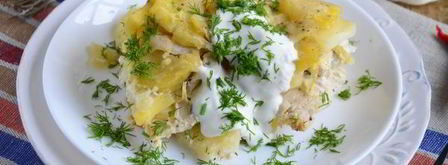 картофель, запеченный с курицей в сметане. Шаг 12