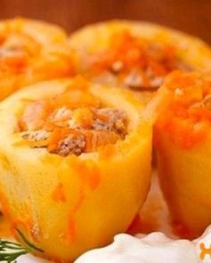 Картошка, фаршированная фаршем