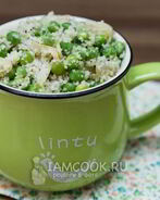 Кус-кус с зеленым горошком и жареным луком