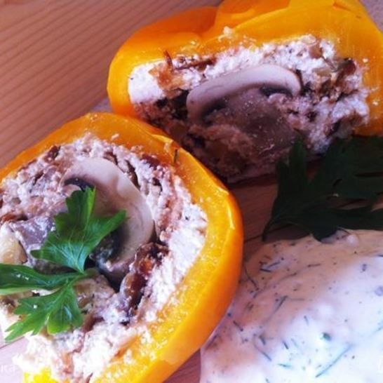 Рецепт перца фаршированного творогом и шампиньонами