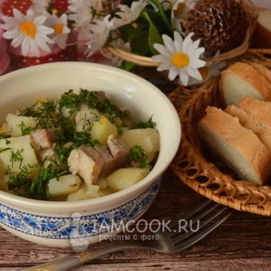 Рецепт тушеной картошки с мясом в сковороде