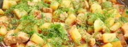 тушеная картошка со свининой на сковороде. Шаг 6