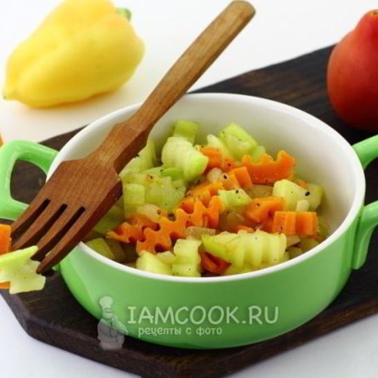 Рецепт тушеных кабачков с морковью и луком