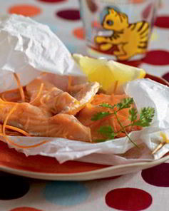 Тыква и семга в пергаменте