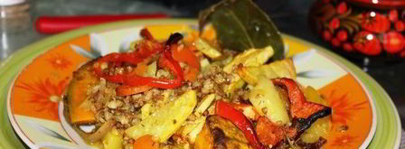 запеченные овощи с гречей краски осени. Шаг 6