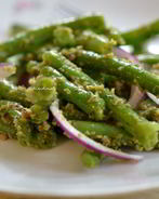 Зеленая фасоль с оливками