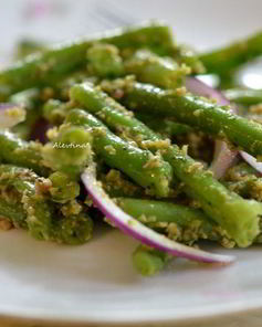 Зеленая фасоль с оливками