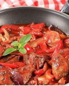 Ароматная куриная печень со сладким перцем