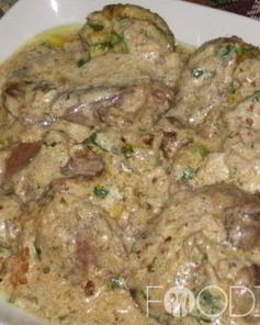 Говяжья печень в сметане