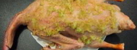 гусь с гречкой, грибами и печенью в рукаве. Шаг 2