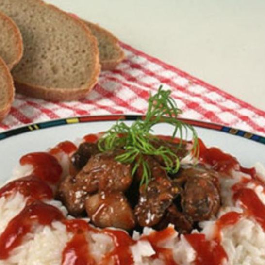Рецепт гусиной печени в томатном соусе