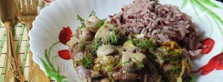 куриная печень с грибами в сметане. Шаг 12