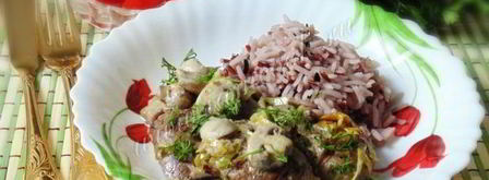 куриная печень с грибами в сметане. Шаг 11