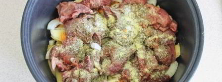 куриная печень с картошкой в мультиварке. Шаг 8