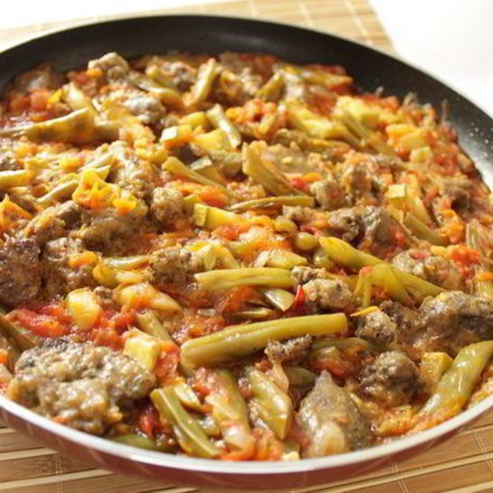 Рецепт куриной печени с овощами в кисло-сладком соусе