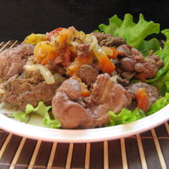 Рецепт куриной печени с овощами