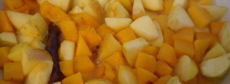 куриная печень с тыквой и яблоками. Шаг 6