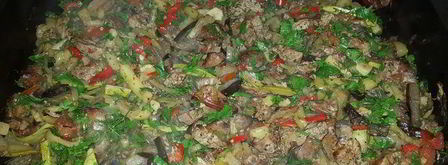 куриная печень, запеченная с овощами. Шаг 7