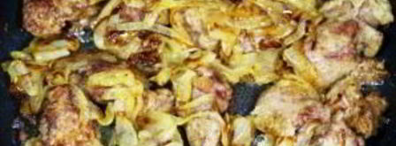 куриная печень, жареная с луком. Шаг 9