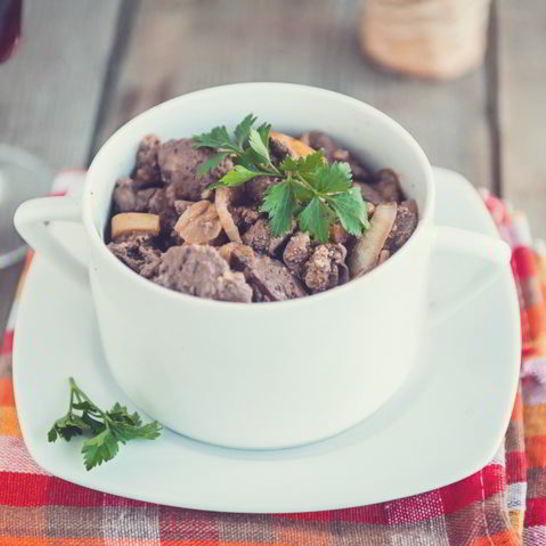 Рецепт куриной печенки с яблоками