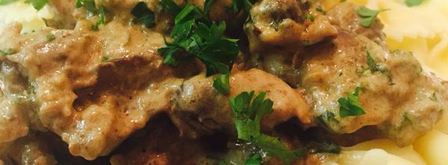 куриные сердечки и печень, тушеные в сметане. Шаг 10