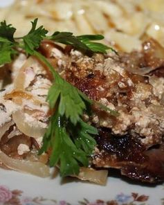 Нежнейшая печень в сметанно-винном соусе