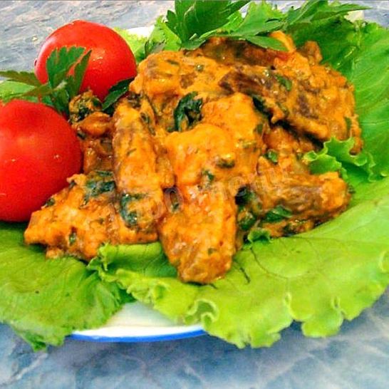 Рецепт печени говяжья по-строгановски классически