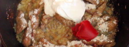 печень говяжья по-строгановски классически. Шаг 11