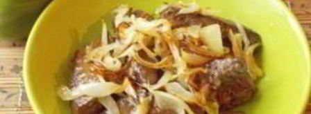 печень говяжья с луком. Шаг 6