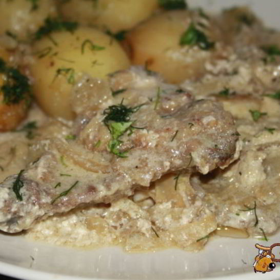 Рецепт печени нежность в сметанно-луковом соусе