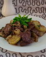 Печень с картошкой