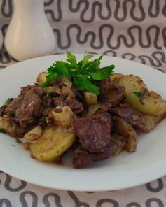 Печень с картошкой