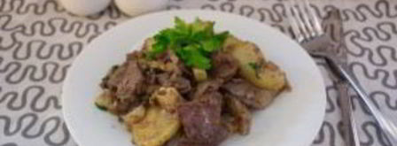 печень с картошкой. Шаг 6