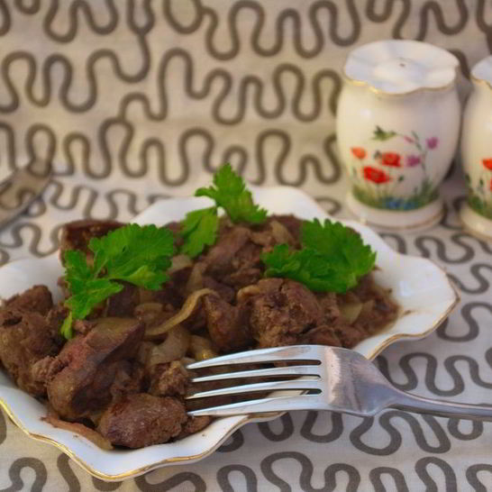 Рецепт печени с луком тушеная