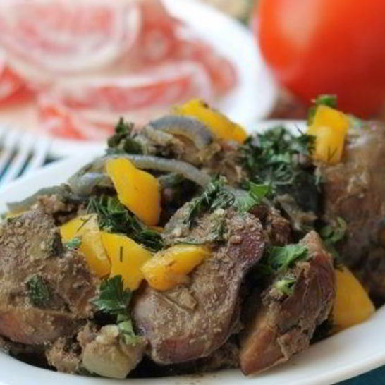 Рецепт печени с овощами