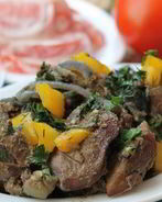 Печень с овощами