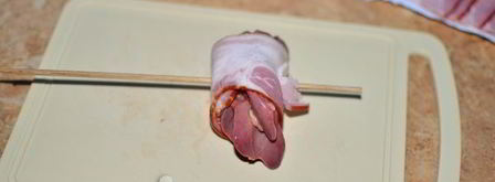 печень в беконе на мангале. Шаг 5