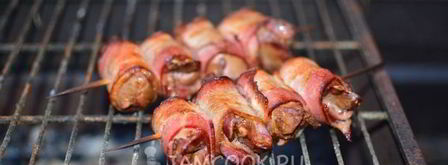 печень в беконе на мангале. Шаг 7