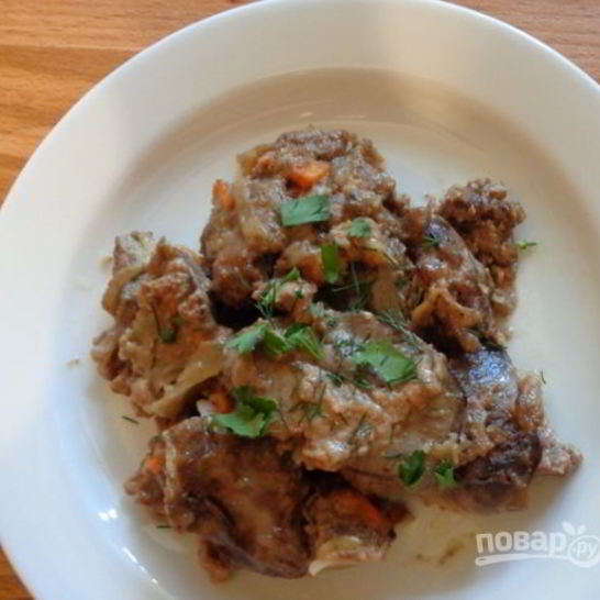 Рецепт печени в сливках