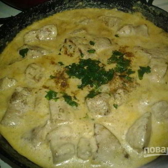 Рецепт свиной печени в сметане