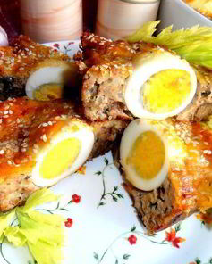 Воскресное мясное кольцо с печенью и грибами