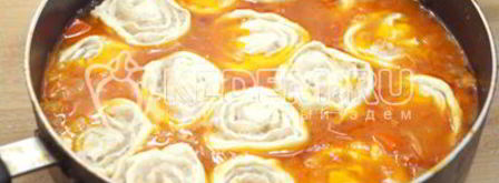 ленивые пельмени с курицей грузины. Шаг 14