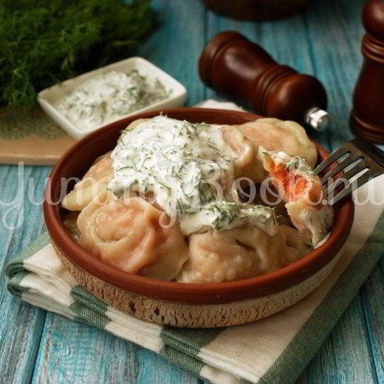 Рецепт пельменей с лососем