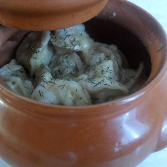 Рецепт пельменей в горшочке