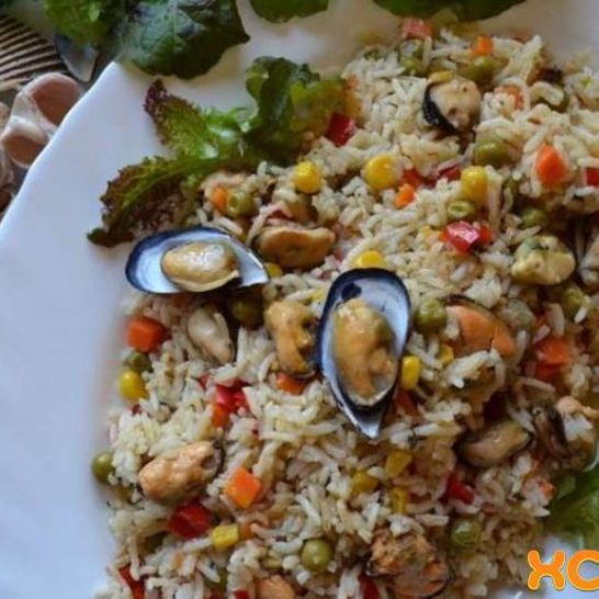 Рецепт паэльи с мидиями